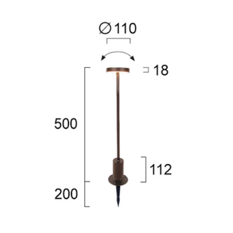 Viokef Gartenleuchte Außenleuchte Tango LED Pollerleuchte rostbraun 50cm IP54 - 5201769157515