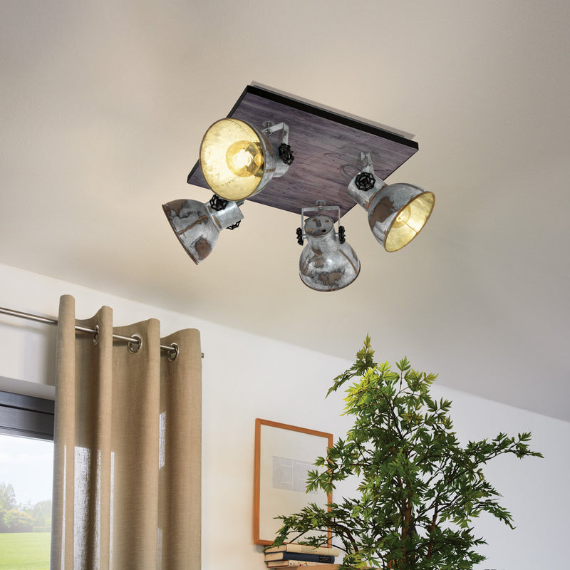 Eglo Deckenleuchte Lampe Barnstaple Industrielook 4-flg Wohnzimmer Beleuchtung - 9002759496531