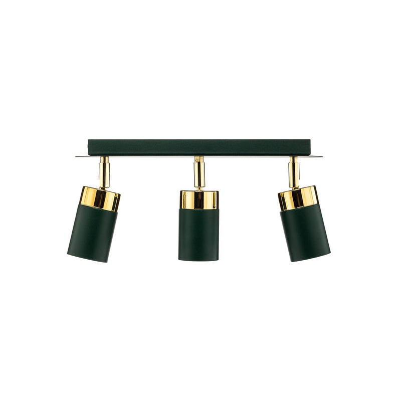 Eko-Light Deckenstrahler Joker LED Strahler dimmbar grün gold 3-flammig 45x6cm - 5902693777199