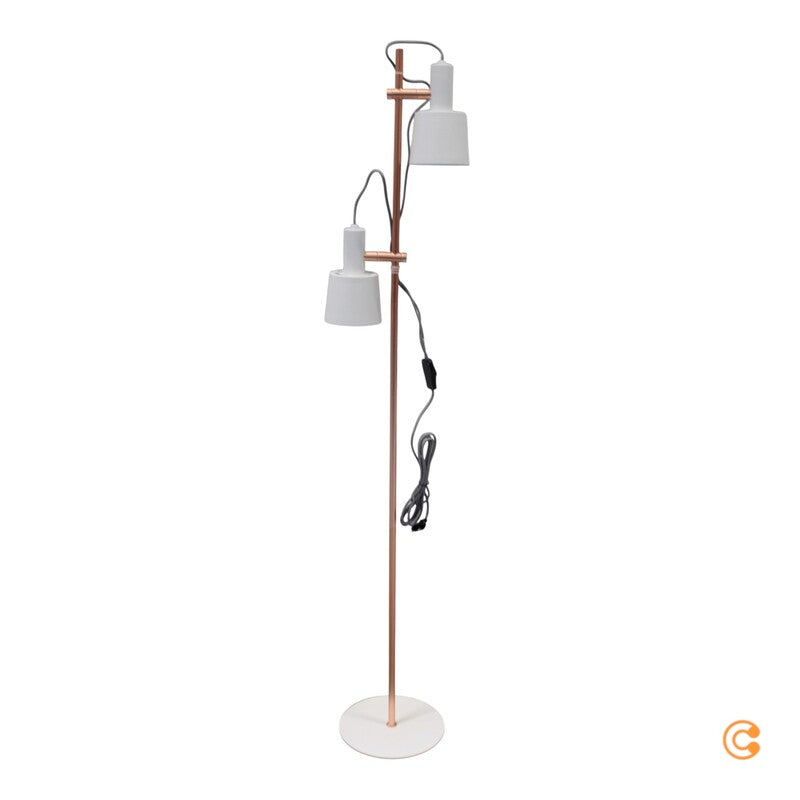 Paulmann Haldar Stehlampe Leuchte Lampe Weiß Kupfer 2-flammig E14 Metall Textil - 4000870796603