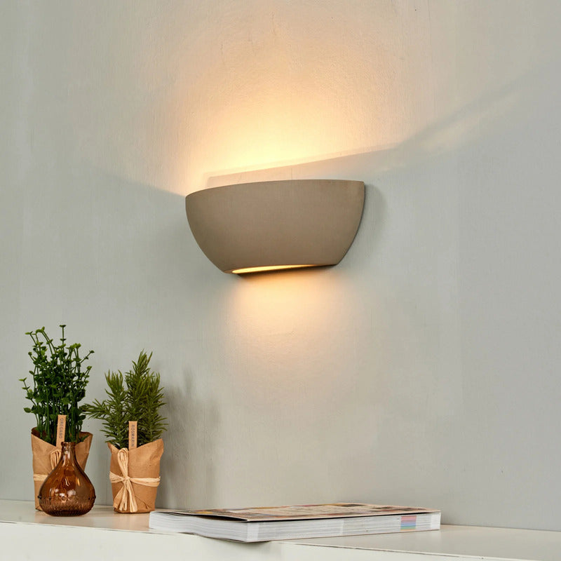 Lindby Wandleuchte Lampe Renata LED Wandlampe dimmbar grau Beton 24,5x9,5cm - 4251096524444