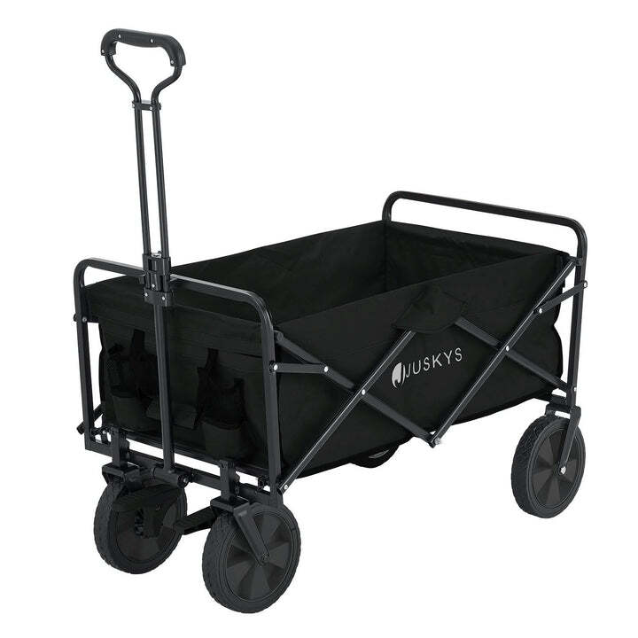 Faltbarer Bollerwagen Transportwagen für Freizeitaktivitäten schwarz 100kg - 4262437185736