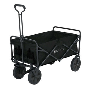 B-Ware Faltbarer Bollerwagen Transportwagen für Freizeitaktivitäten schwarz 100kg