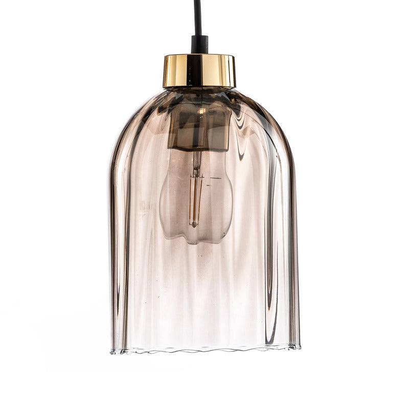 Glas-Hängeleuchte Sapito vierflammig amber Deckenlampe Deckenleuchte Lampe Spot - 5901780556259