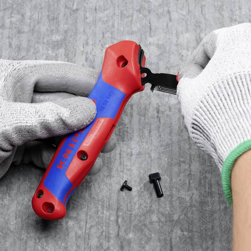 Knipex Abmantelungsmesser mit Gleitschuh und Ratschenfunktion Rundkabel 7 mm - 4003773089902