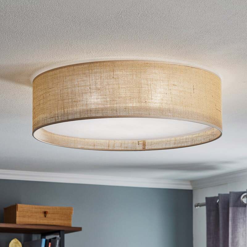 TK Lighting Deckenleuchte Juta LED Lampe Leuchte dimmbar braun weiß Ø60cm 16,5cm - 5901780565848