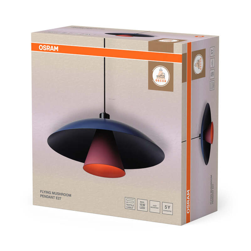 OSRAM Pendelleuchte Hängelampe Flying Mushroom E27 LED Leuchte Metall Blau299 - 4058075846920