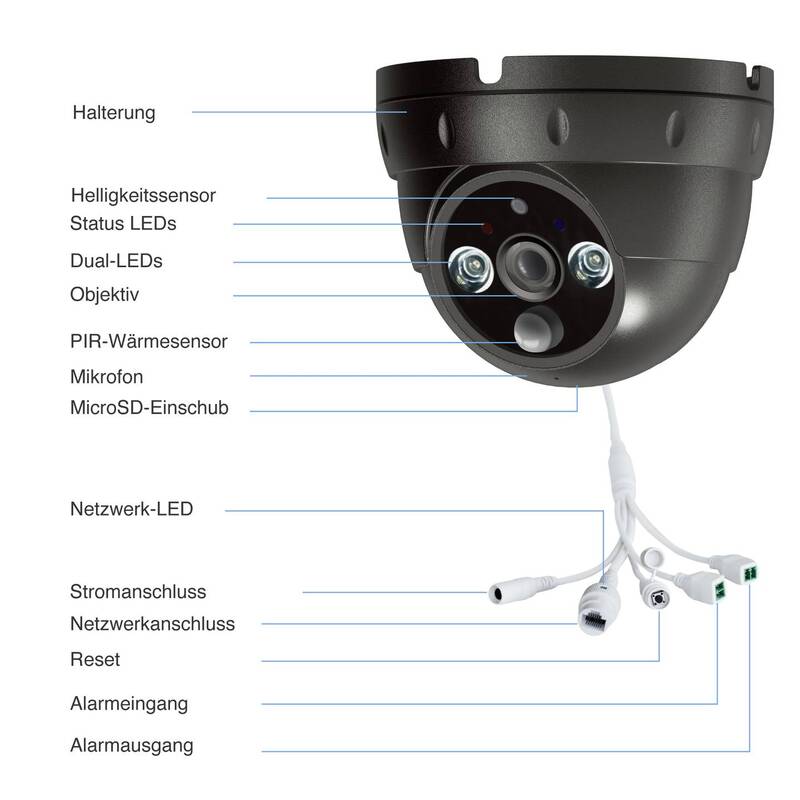 INSTAR IN-8403 2K+ POE IP-Kamera Schwarz 2560x1440 IR 20m Innen Außen IP66 - 4260591891067