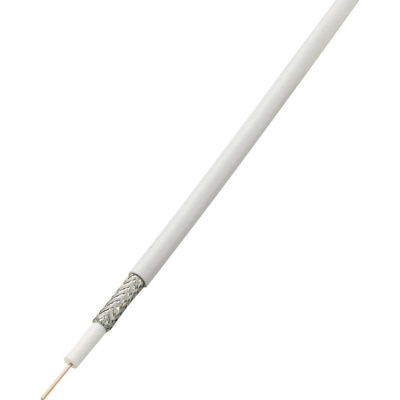 TRU COMPONENTS Koaxialkabel RG6 /U 75 Ohm doppelt geschirmt 100 m weiß 85 dB - 4016139233468