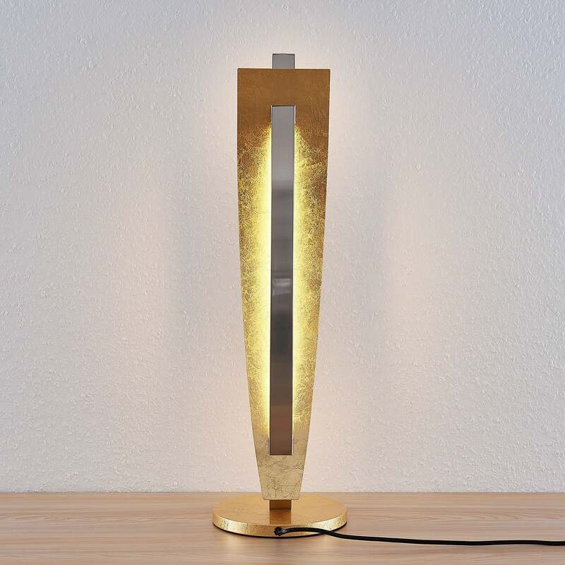 Lucande Tischleuchte Lampe Marija LED dimmbar goldfarben 61,5cm warmweiß - 4251096552713