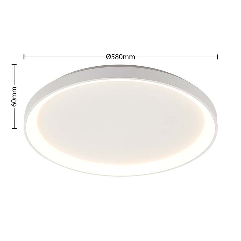 Arcchio Deckenleuchte Vivy LED Lampe dimmbar warmweiß Metall Ø58cm weiß - 4251096597424