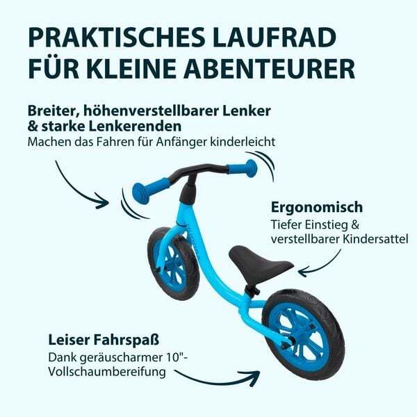 HUDORA Laufrad Up 10 Kinderfahrzeug stabil verstellbar für Kinder ab 18 blau - 4005998109519