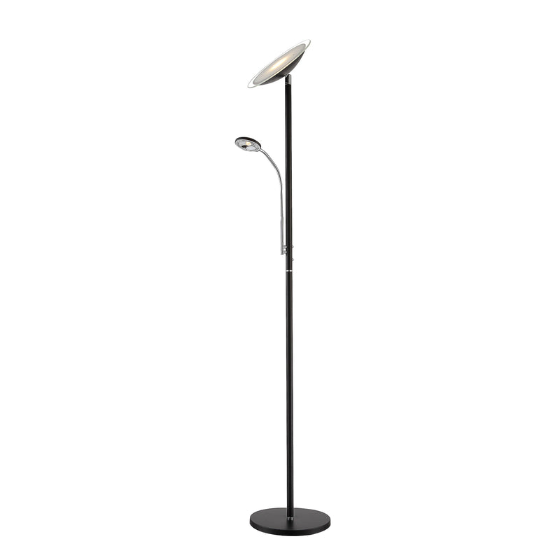 Lindby Deckenfluter Malea mit LED + Lesearm Lampe Leuchte IP20 5W 230V schwarz - 6291105701655