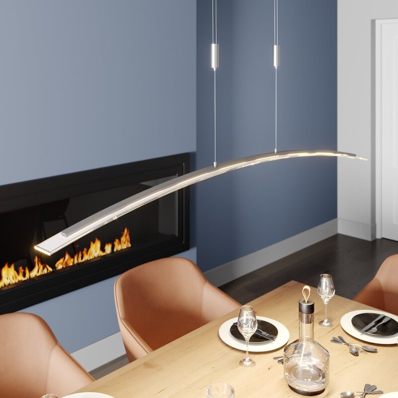 Lindby Pendelleuchte Hängeleuchte LED Manon Glas Metall höhenverstellbar grau - 4251096527865