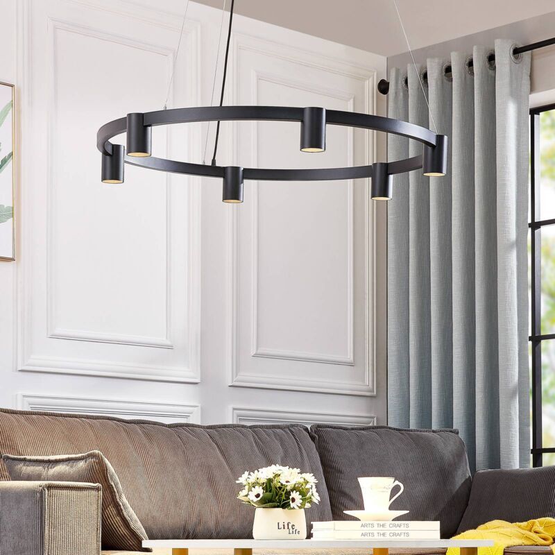 Arcchio Leuchte Pendelleuchte Hängeleuchte Brinja schwarz Aluminium Innen 6fl - 4251911759976