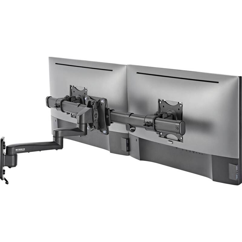 SPEAKA Monitor Wandhalterung SPTVM512 Doppelhalterung PROFESSIONAL schwarz Stahl - 4064161214832