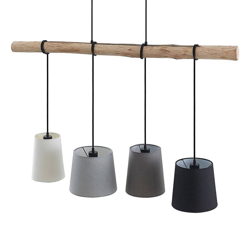 Lindby Hinai Hängeleuchte Deckenlampe Pendelleuchte Lampe E27 schwarz grau weiß - 4251911724646