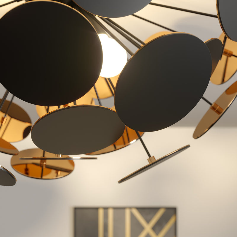 Lindby Deckenlampe Kinan LED E14 Leuchte dimmbar schwarz gold Ø 54 cm 3-flammig - 4251096527834