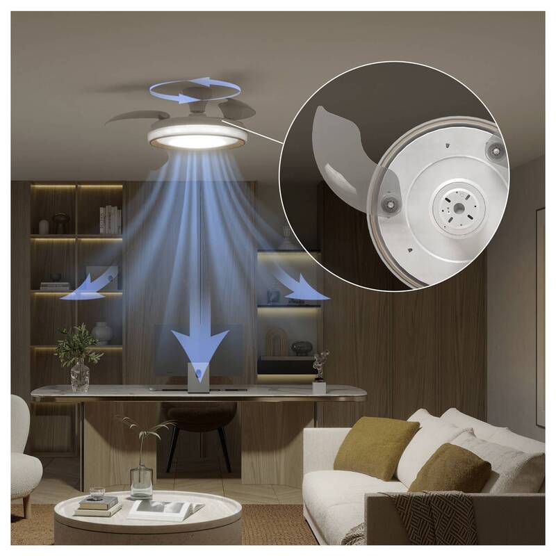 Philips LED Deckenventilator 28W Fernbedienung Dimmbar Gold 170m³/h 3 Flügel - 8721103096067