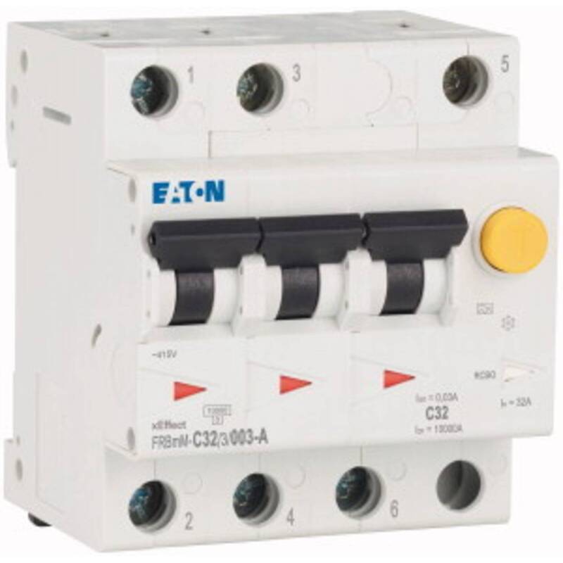 Eaton FI-Schutzschalter Leitungsschutzschalter 3-polig 32A 0.03A IP20 C A 4TE - 4015081673483