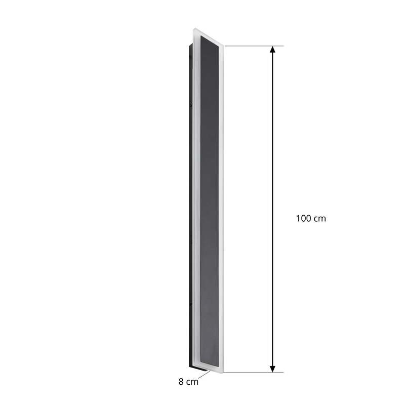 Lucande Außenwandleuchte Ilora LED Gartenlampe schwarz 100cm CCT IP65 4080lm - 4255830910500