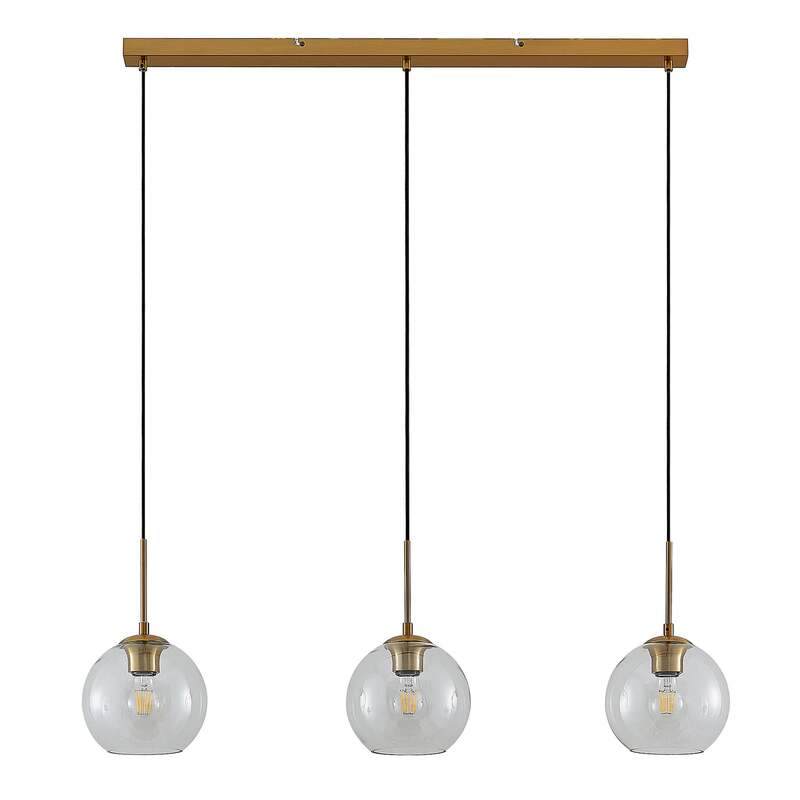 Lindby Hängelampe Hängeleuchte Grady LED Pendelleuchte dimmbar messing klar - 4251911725759