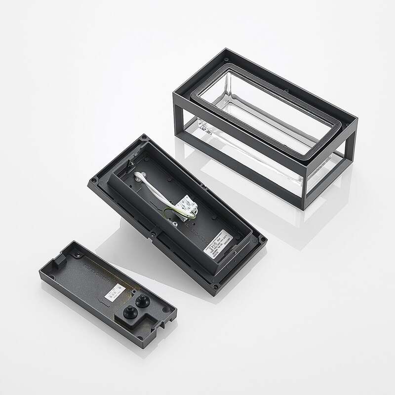 Arcchio Ismera Außenwandleuchte mit Glas AußenWandleuchte Lampe E27 dunkelgrau - 4251096589405