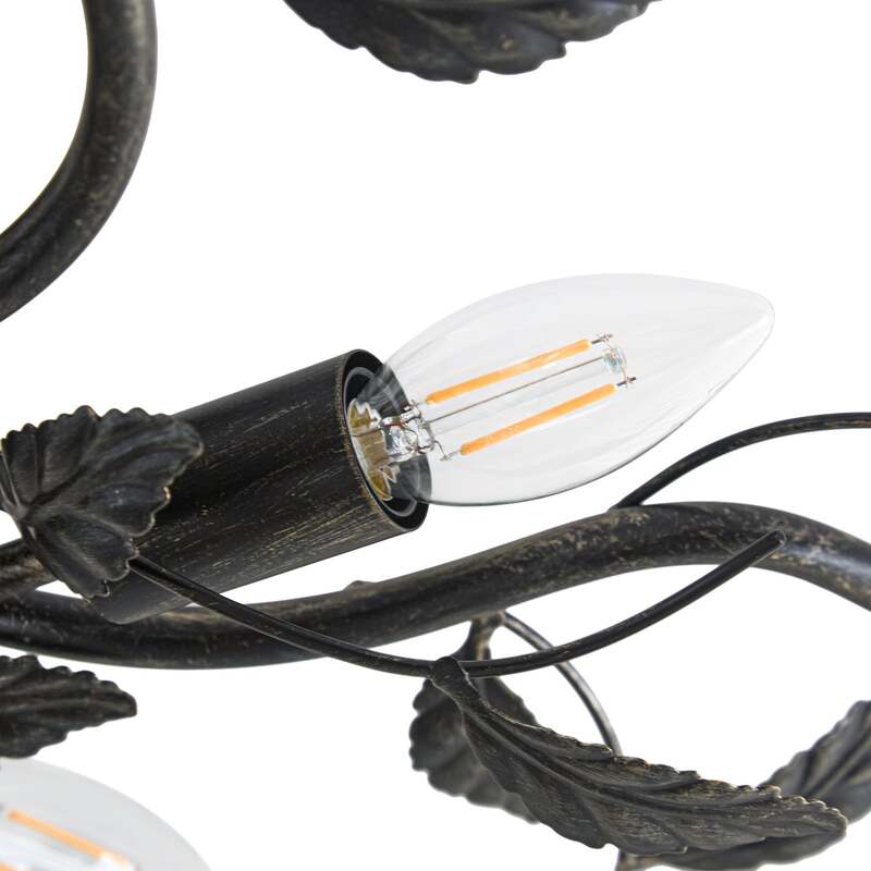 Lindby Deckenlampe Yos LED Lampe 5-flammig dimmbar schwarz-gold Ø58cm 21cm - 4251096547160