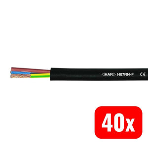 B-Ware HELU Gummischlauchleitung H07RN-F 1x1.5mm² flammwidrig schwarz Meterware 750V