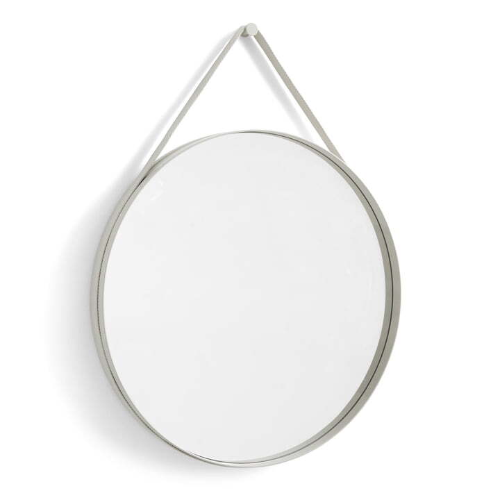 Hay Strap Mirror No. 2 Wandspiegel Dekospiegel Spiegel Stahl Deko Ø70cm hellgrau - 5710441315322