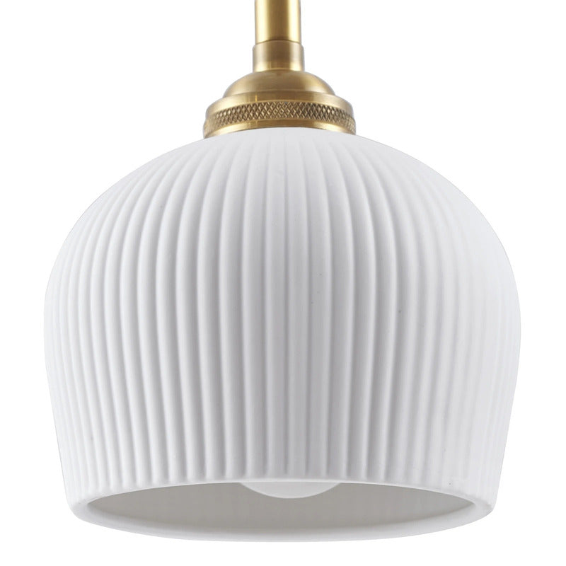 Lindby Hängeleuchte Pendelleuchte Nolane Keramik Lampe weiß Messing - 4251911796551