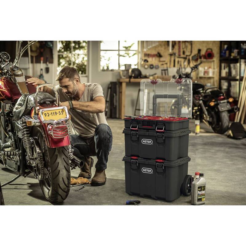STACK N ROLL Werkzeugkasten unbestückt schwarz 150 l 35 kg Keter - 7290112634856