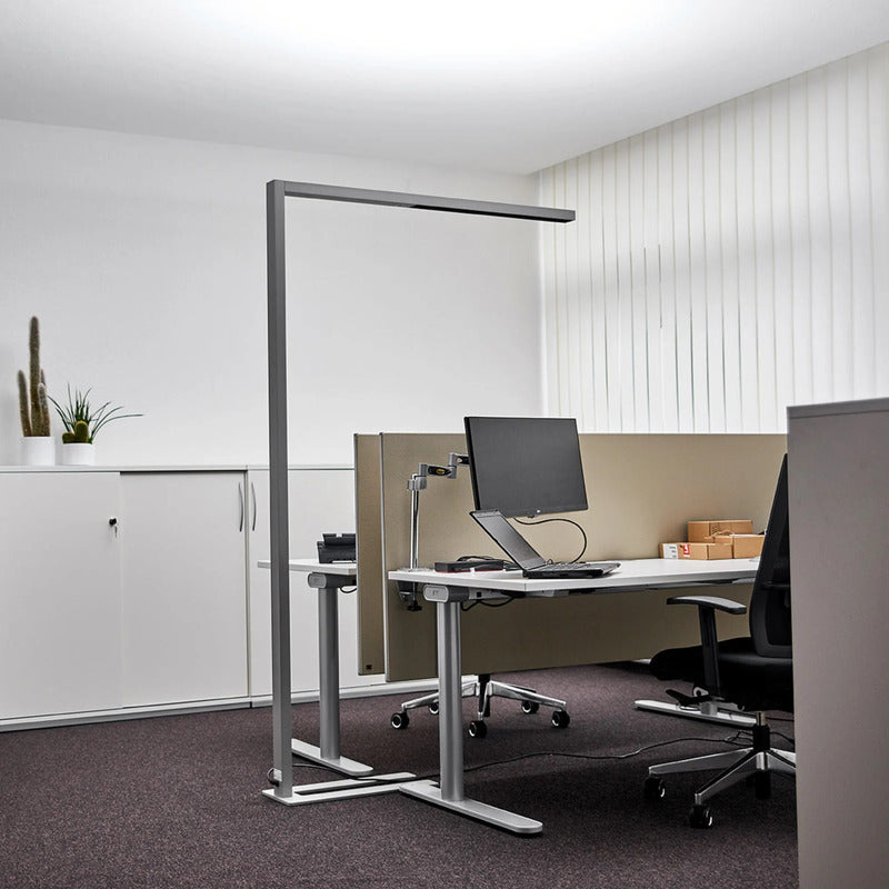 Arcchio LED Office Floor Lamp Jolinda, Silver, 4,000 K, Sensor - 4251096542417
