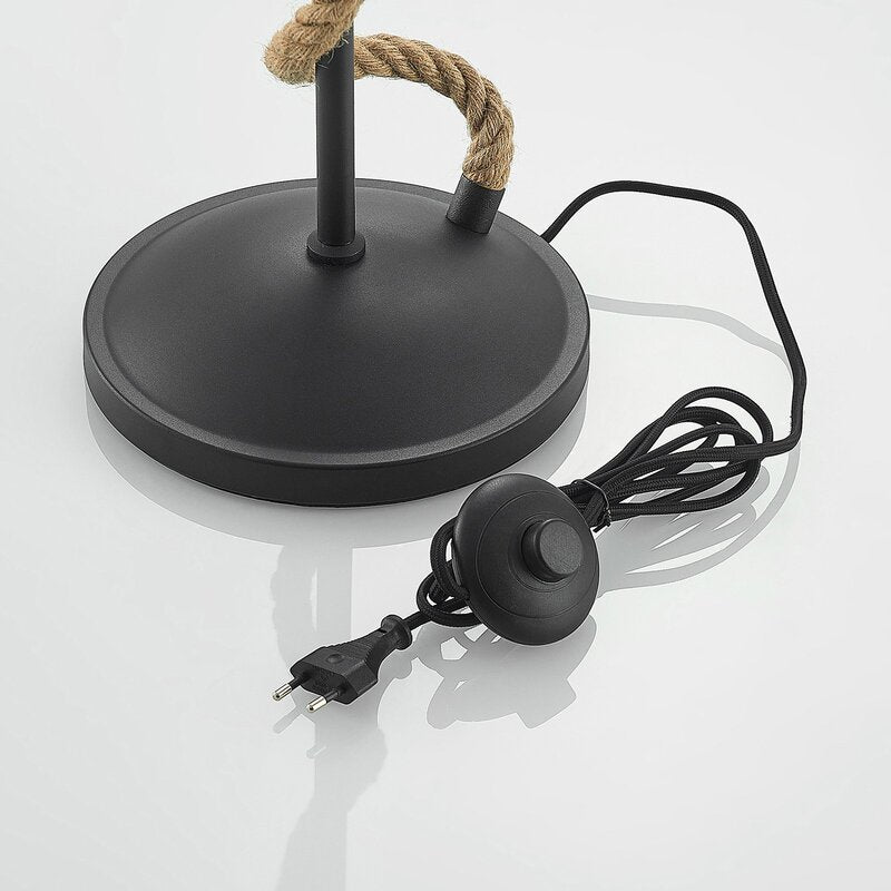 Lucande Stehleuchte Ropina LED Lampe Stehlampe schwarz Hanfseil 180cm Höhe - 4251096598841