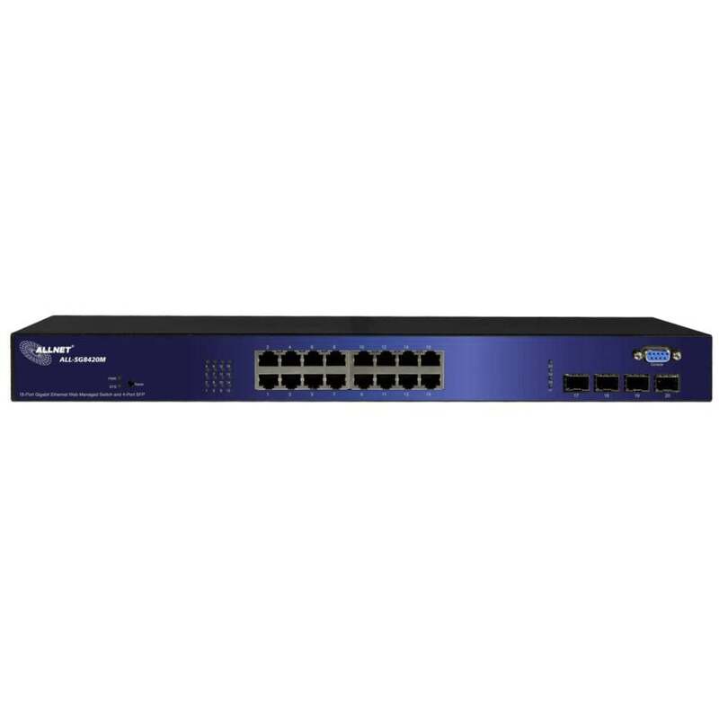 Allnet Netzwerk-Switch Switch 19 Zoll 16 4 Port 1000 MBit/s ALL-SG8420M - 4038816127211