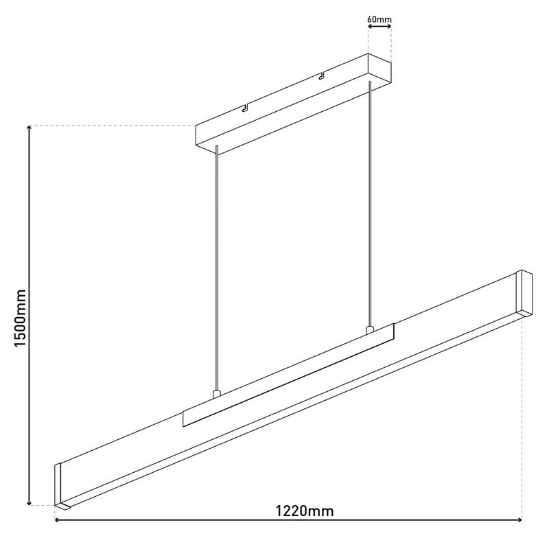 Näve Hängeleuchte Pendelleuchte LED Wilma Holz schwarz dimmbar 122 cm - 4003222894088