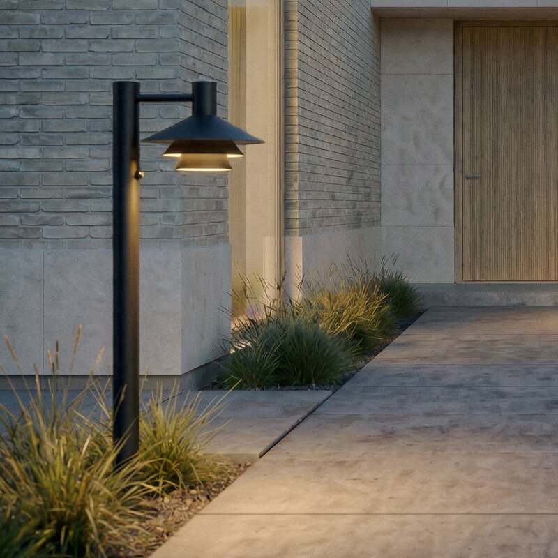 Lucande Wegeleuchte Gartenleuchte Montaro LED Pollerleuchte anthrazit 100cm - 4255830908705