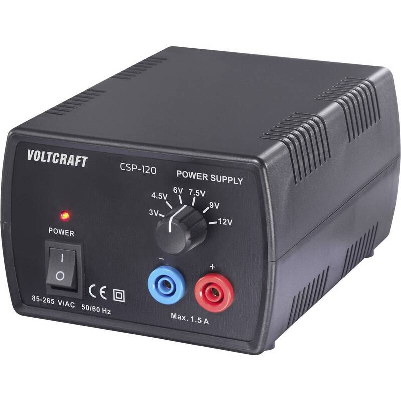 VOLTCRAFT Labornetzgerät CSP-120 einstellbar 3-12V 1,5A 18W Schaltnetzteil - 4064161485553