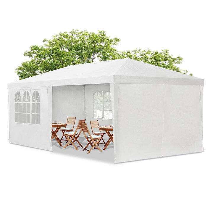 Party-Pavillon 3x6m Gartenzelt Festzelt mit Seitenteilen und Zubehör weiß 3x6 m - 4260304767696