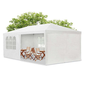 B-Ware Party-Pavillon 3x6m Gartenzelt Festzelt mit Seitenteilen und Zubehör weiß 3x6 m