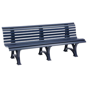 B-Ware Gartenbank Borkum 4-Sitzer Parkbank wetterfest Kunststoff blau 200cm Gartenmöbel