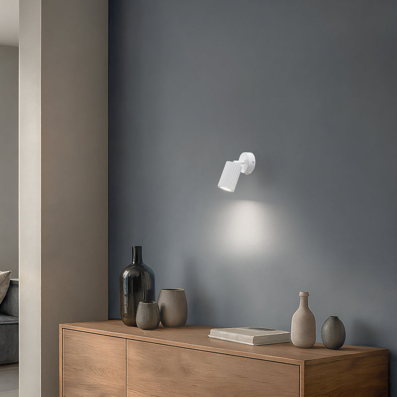 Wandstrahler Karbon Wandleuchte LED Lampe mit Schalter Aluminium weiß 16cm - 5907073000195