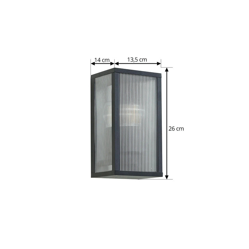 Lindby Außenwandleuchte Peldar LED Gartenlampe anthrazit dimmbar IP44 26cm - 4251911798616