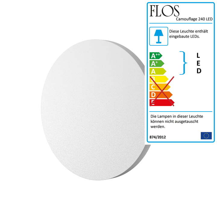 Flos Camouflage 140 LED Wandleuchte Lampe Leuchte Wandlampe weiß - 4250298797991