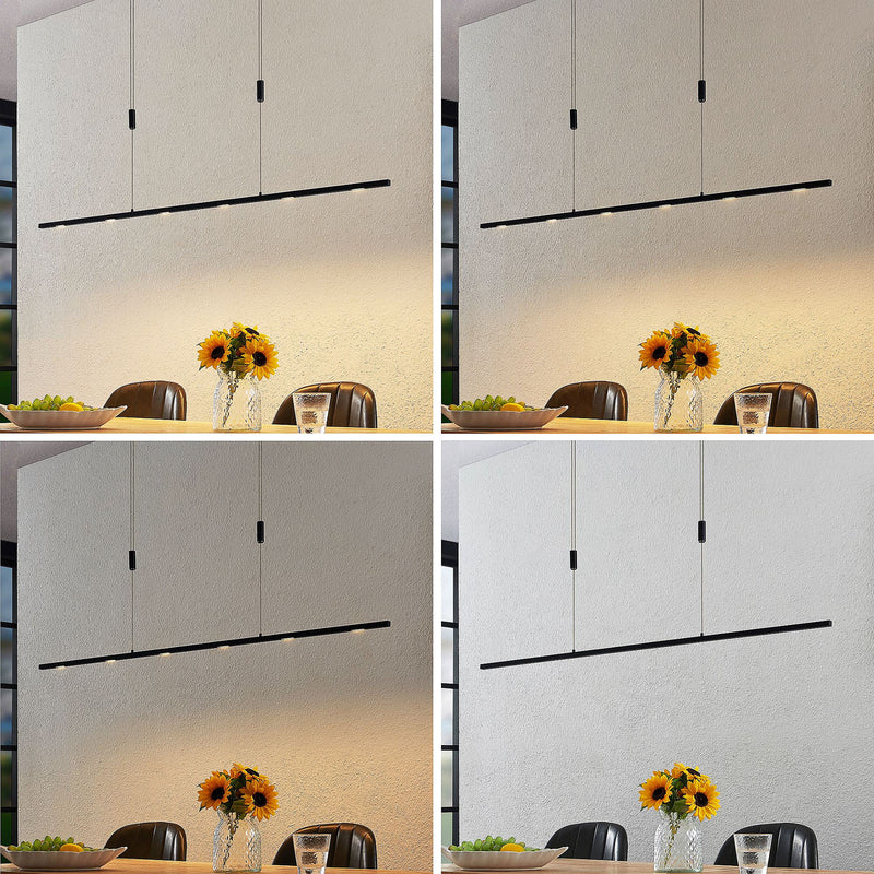 Lucande Pendelleuchte Hängeleuchte Stakato LED dimmbar schwarz 140cm 6-flg. - 4251911718959