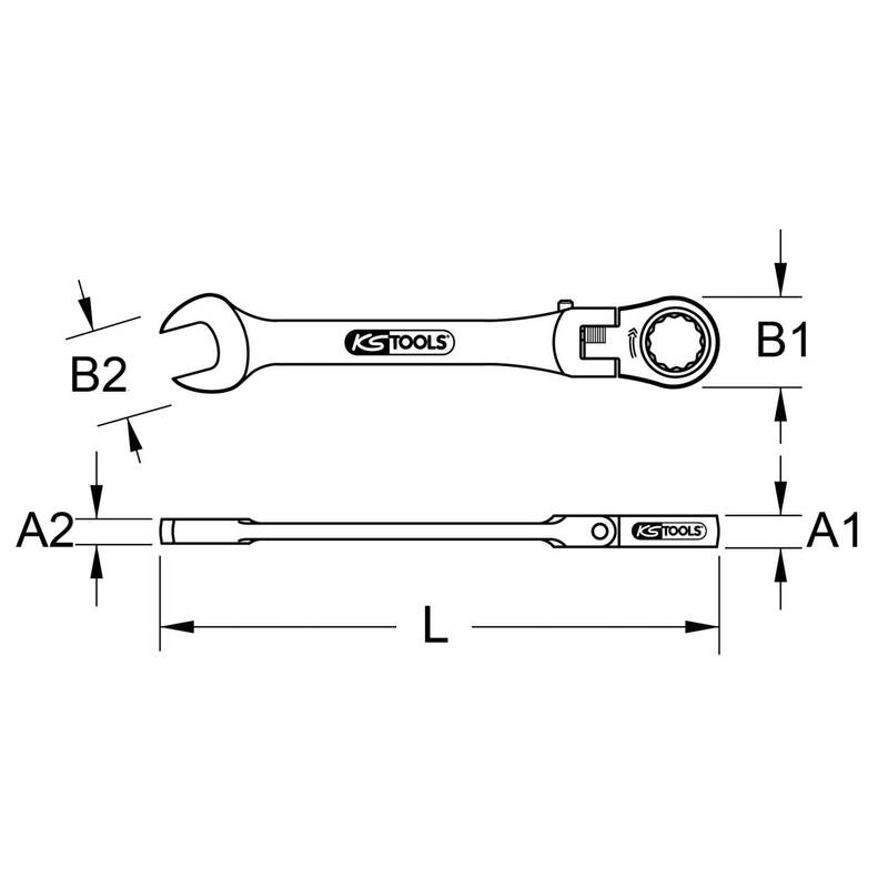 KS Tools Maul-Ringratschenschlüssel 13mm 72 Zähne Chrom-Vanadium Stahl 154mm - 4042146116760