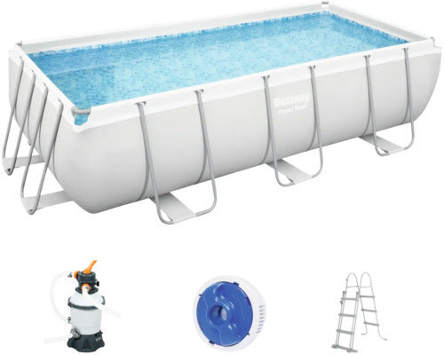 Bestway Aufstellpool Framepool Gartenpool 404x201x100cm grau inkl Filter Leiter - 4306517435240