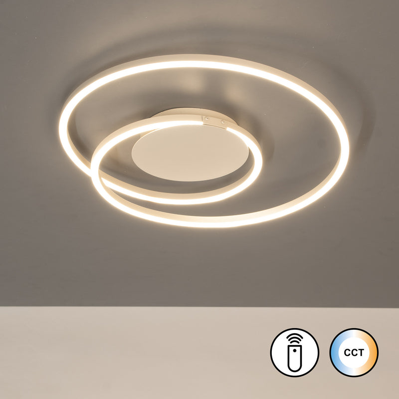 FISCHER & HONSEL Deckenlampe HOLY LED Leuchte dimmbar creme Ø49cm Fernbedienung - 4003694215428