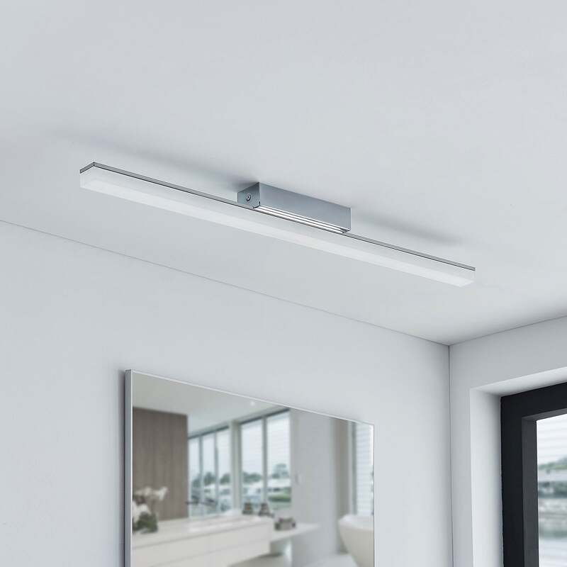 Lindby Deckenleuchte Levke LED Lampe dimmbar IP44 Badezimmer Leuchte 75cm weiß - 4251096537598