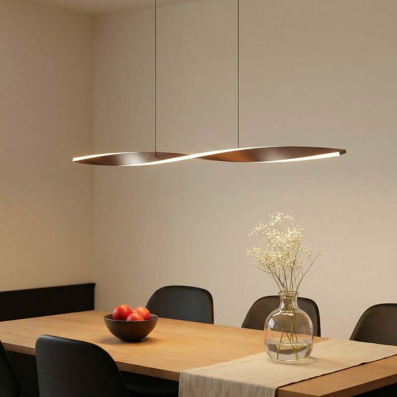 Hängeleuchte Pendelleuchte Lindby LED Lampe schwarz braun Metall 100 cm - 4255830903540